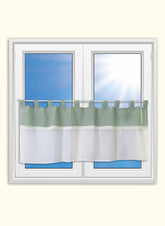 Design Schlaufen Scheibengardine Landhaus grün BxH 48x140cm